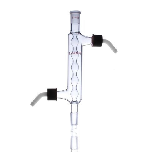 Laboy Glass Allihn Condenser with 24/40 Standard Taper Joints, 500mm Length, Borosilicate 3.3 Reflux Condenser with Removable Hose Connections in Saudi Arabia