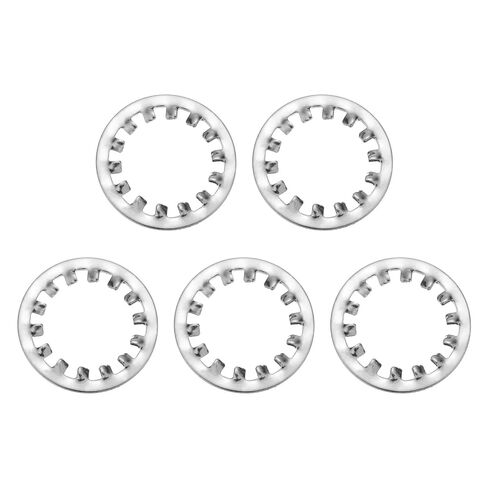 uxcell 5Pcs 1 Internal Tooth Lock Washer, 304 Stainless Steel Multi-Tooth Star Washer Locking Fastener, Silver Tone in Saudi Arabia
