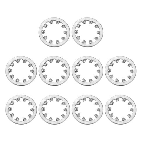 uxcell 10Pcs 7/16 Internal Tooth Lock Washer, 304 Stainless Steel Multi-Tooth Star Washer Locking Fastener, Silver Tone in Saudi Arabia