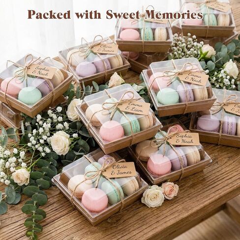 VGOODALL 48PCS Charcuterie Boxes with Clear Lids, 5.3" x 4.9" x 2.6" To Go Cookie Bakery Box for Cake Slice Pastry Sandwich Dessert (Brown) in Kuwait