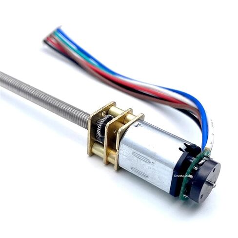 N20 DC Gear Motor Thred Screw Shaft 3V6V12V DIY Model Magnetic 7PPR Encoder Smart Robot Motor(M4x100mm,12V 200rpm) in Saudi Arabia