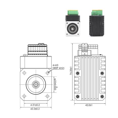 Nema17 0.5Nm 1.2A Closed Loop Stepper Servo Motor with Driver Servo-Stepper & Drive Hybrid 1Pcs in Saudi Arabia