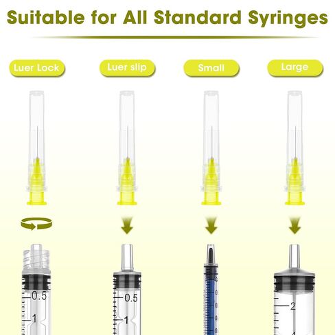 30 Gauge 1/2 Inch Disposable Needles with Caps - Luer Lock Lab Dispensing Accessories Individually Wrapped, Box of 50 in Kuwait