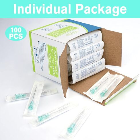 100 Pack 21 Gauge 1.5 Inch Sterile Disposable Lab Supplies, Scientific and Industrial Dispensing Needle Accessories in Saudi Arabia