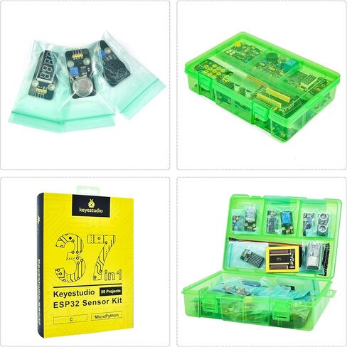 KEYESTUDIO 37 in 1 Sensor Modules Kit for Arduino ESP32 Raspberry Pi Project Kit,with Detailed Oline Tutorial in Saudi Arabia