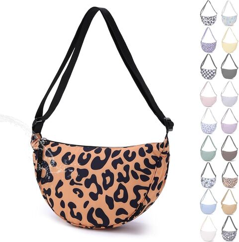 Small Nylon Crescent Crossbody Bag for Women Men Trendy, Waterproof Crescent Sling, Lightweight Travel Purses in Kuwait