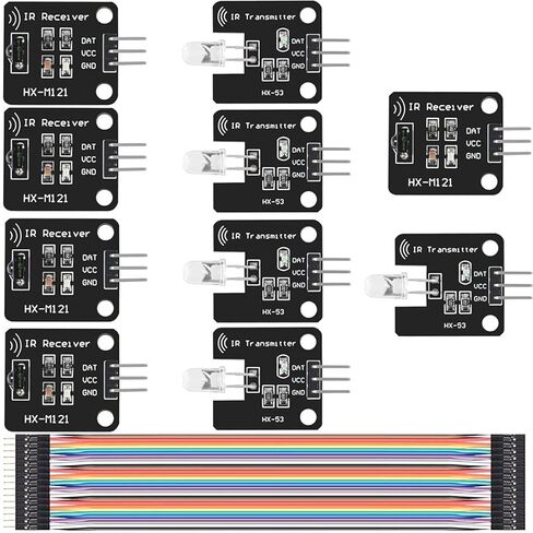 5 pcs Digital 38khz Ir Receiver Sensor Module + 5 pcs 38khz Ir Transmitter Sensor Module with Dupont Cable for Arduino Electronic Building Block in Saudi Arabia