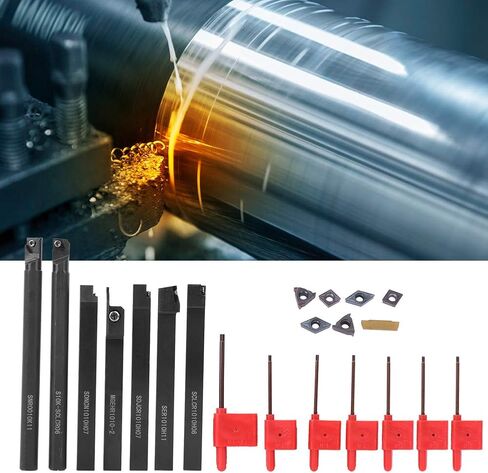 مجموعة مفاتيح أربور CNC 7 قطع مع شفرات طبقة سوداء أرجوانية، مجموعة أدوات تحويل عالية الدقة لتصنيع الفولاذ المقاوم للصدأ بدرجة احترافية 42CR مادة قطر عرقوب 10 مم in Kuwait