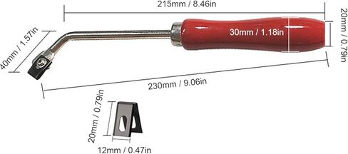 قاطعة الشق الفولاذية للأرضيات من Fafeicy مع 3 شفرات احتياطية 35 مم لتركيب الأرضيات البلاستيكية البلاستيكية ومقبض من خشب الزان الأحمر in Kuwait