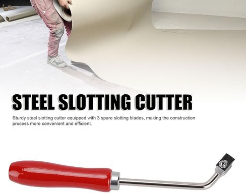 قاطعة الشق الفولاذية للأرضيات من Fafeicy مع 3 شفرات احتياطية 35 مم لتركيب الأرضيات البلاستيكية البلاستيكية ومقبض من خشب الزان الأحمر in Kuwait