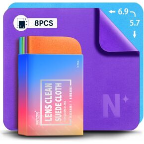 عبوة من 8 قطع قماش لتنظيف العدسات من الألياف الدقيقة، خالية من الوبر والخدوش، تنظف على الفور النظارات والشاشات وعدسات الكاميرا وسماعات الواقع الافتراضي/الواقع المعزز، قابلة لإعادة الاستخدام وقابلة للغسل (4 ألوان) in Kuwait
