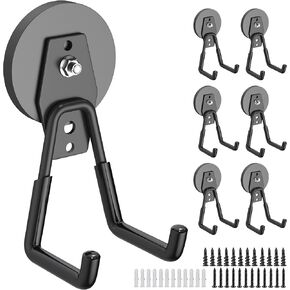 3 قطع خطافات مغناطيسية للتخزين شديدة التحمل، جراج كبير، خطافات مغناطيسية قوية إضافية، شماعات مع طلاء مضاد للانزلاق، خطافات مغناطيسية شديدة التحمل لتعليق أدوات حديقة المرآب، أسود in Kuwait