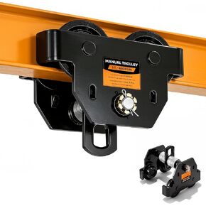 I Beam Trolley 3 Ton Manual Adjustable for I-Beam Flange Width 3.66" - 8.46", Overhead Push Beam Trolley Heavy Duty Dual Side Wheels, for Garage Hoist for Straight Curved I Beam in Kuwait