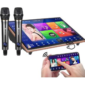 آلة كاريوكي صينية، جهاز تحكم عن بعد للهاتف بشاشة لمس 19 بوصة وسحابة التحكم في التطبيقات، تنزيل الأغاني الكل في واحد نظام كاريوكي مع ميكروفون لاسلكي، مشغل كاريوكي KTV للغناء لحفلات العائلة والمنزل in Kuwait