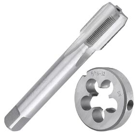 9/16-18 9/16-20 9/16-24 9/16-28 9/16-32 Tap and Die Set Right Hand, HSS Thread Taps & Round Dies(9I16-32 UN) in Kuwait