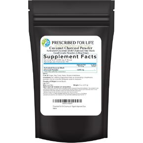 Prescribed For Life Activated Charcoal Powder, Coconut Shell Charcoal Ultra Fine Husk Food Grade Powder (8 oz) in Kuwait