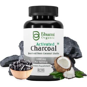 Coconut Based Activated Charcoal 500 mg, 60 Veg.Capsules, in Kuwait
