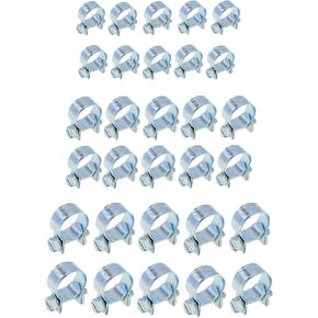 30pcs -1/4" 5/16" 3/8" Fuel Injection Gas Line Hose Clamps Clip - Pipe Clamp Assortment Kit - Perfect for Automotive, Agriculture, Plant & Construction - Mini Hose Clamp - BEAU-5043 in Kuwait