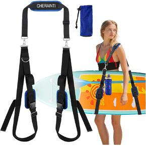 CHERAINTI Paddle Board Carrying Strap, Adjustable Carry Strap with Padded Shoulder Sling, Hands-Free Paddle Board Accessories in Kuwait