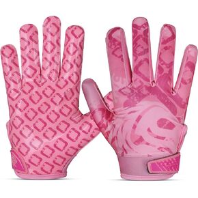 Velocity Grip Pink Football Gloves – Pro Stick Receiver Gloves for Adults & Youth, Enhanced Nano Palm Grip, Breathable Stretch Fit in Kuwait