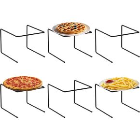 6 Pcs Black Metal Pizza Table Stands, Pizza Display Racks for Serving, Pizza Tray Stands Holder for Party Serving, For Home, Restaurant, Canteen in Kuwait