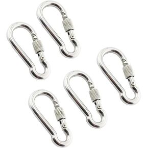 خطاف زنبركي، 5 قطع من حلقة تسلق زنبركية من الفولاذ المقاوم للصدأ 304، خطاف قفل سريع مع صامولة لولبية in Kuwait