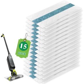 Disposable Replacement Pads for Shark Vacmop Pro,15-Pack Refills Compatible with VM252, VM200, VM250, VM251, VM190, VM200C, VM252C, QM250, VC205 for All Hard Floors in Kuwait