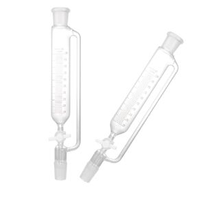 Alipis PTFE Piston Cylindrical Glass Separatory Funnel 100ml with Constant Pressure Design for Laboratory Liquid Separation and Distillation Equipment in Saudi Arabia