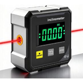 محدد زاوية رقمي مع ليزر إلكتروني، مقياس ميل منقلة محدد زاوية رقمي، مقياس زاوية مغناطيسي قوي من 4 جوانب، مقياس ميل مكعب عالي الدقة 4 × 90 درجة لبناء الأعمال الخشبية والأعمال اليدوية in Kuwait
