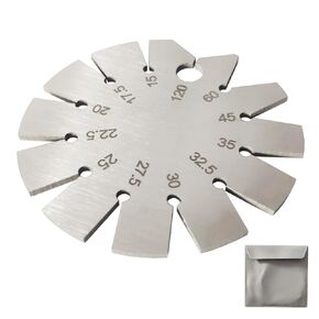 1 قطعة الفولاذ المقاوم للصدأ شطبة قياس الفأس زاوية قياس شكل دائري سكين زاوية مكتشف سكين شفرة 15-120 درجة لقياس زاوية السكين in Kuwait