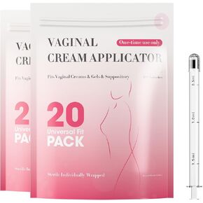 Disposable Vaginal Applicator 5ml Injector Vaginal Cream Applicators with Dosage Measurements, Fit Most Lubricants Creams & Gels 20 Pack Individually Wrapped in Kuwait