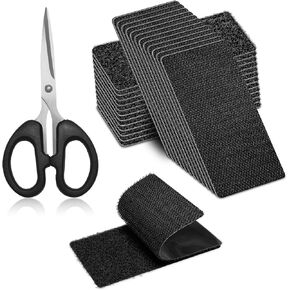 2x4 inch Hook and Loop Strips, 12 Sets Black Heavy Duty Mounting Tape with Scissors for Multi-Purpose Use, Self Adhesive Double Sided Strong Adhesive Strips, Damage Free Fastener in Saudi Arabia