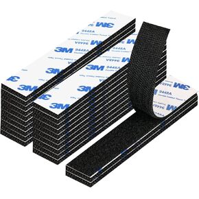 22 Sets Heavy Duty Adhesive Hook and Loop Strips, 1' x 5' with Double Sided Adhesive, Black Strong Sticky Back Fastener, Picture Hanging Wall Mounting Tape Adhesive Hanging Strips for Home Office. in Kuwait