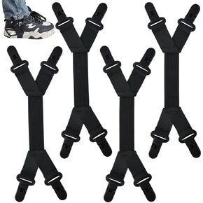 4PCS Boot Straps, Adjustable Boot Clip, Dual-Lock Pant Leg Clips, 4-Point Gripper Pants Straps for Cycling, Motorcycle, Riding, Elastic Bands Clip for Men, Women(Black) in Kuwait