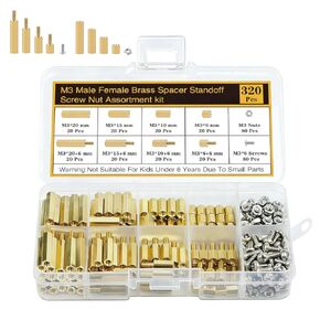 320 قطعة من مواجهات اللوحة الأم M3 ومجموعة صواميل البراغي، مواجهات اللوحة الأم النحاسية، فاصل سداسي ذكر أنثى، براغي الكمبيوتر الشخصي لبناء الكمبيوتر بنفسك، Raspberry Pi، المشاريع الإلكترونية ولوحة الدوائر in Kuwait