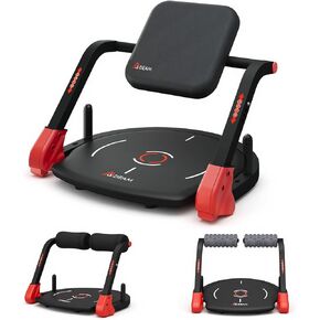 آلة الجلوس، آلة تمارين البطن المطورة مع مسند ظهر مسطح، معدات تمرين عضلات البطن متعددة الوظائف لصالة الألعاب الرياضية المنزلية مع ملحق قفل الزاوية/مقاومة 4 مستويات/أسطوانة تدليك/إطار فولاذي 330 رطلاً in Kuwait