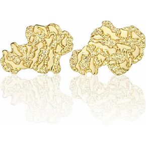 Gold nugget earrings gold earrings for men 925 Sterling Silver, 14K Gold Plated best earrings for sensitive ears Gleaming Gift Choice in Kuwait