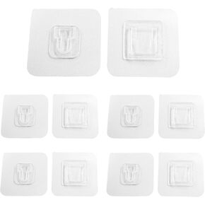 10 Pair Double Sided Adhesive Hooks Wall Self Adhesive Hooks Wall Hanger Holder Utility Wall Hooks for Bathroom Kitchen Office Hanging in Kuwait