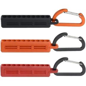 1Pc 10-Hole Hex Bit Holder, Portable Screwdriver Drill Bit Storage Organizer Case with Carabiner Clip Attachment(Black) in Kuwait