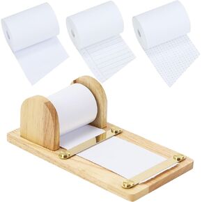 Note Paper Dispenser Desk, Wooden Paper Roll Dispenser with 36ft Note Paper, Desktop Grocery List Sticky Notes Holder for Desk Artwork to-Do Lists Ideal for Home (Bamboo) in Kuwait