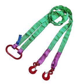 حبال الويب ذات الأربع أرجل 10 أقدام 11023 رطل نوع الحزام مع خطاف 3.0 م 5000 كجم حبال فولاذية خفيفة الوزن وذات سعة مرنة [4 أرجل 5.0 طن 3 م] in Kuwait