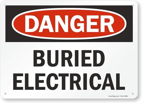 SmartSign "Danger - Buried Electrical" Sign | 10" x 14" Aluminum in Saudi Arabia