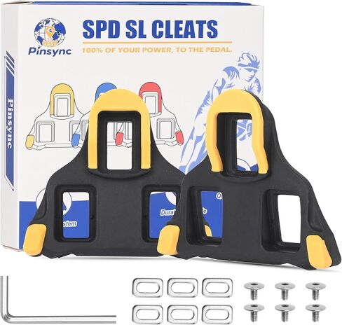 مجموعة SPD SL Cleat متوافقة مع دواسات الطريق Shimano SPD-SL وأحذية ركوب الدراجات ذات 3 فتحات، مرابط عائمة 6 درجات، مشبك ناعم للداخل/الخارج لتدريب الدراجات في الأماكن المغلقة أو الهواء الطلق in Saudi Arabia