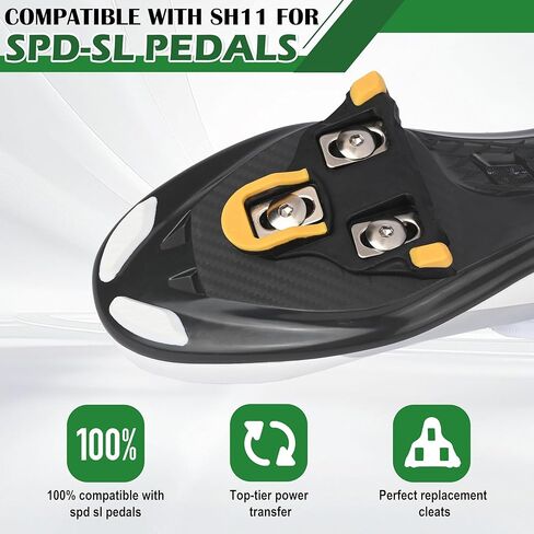 مجموعة SPD SL Cleat متوافقة مع دواسات الطريق Shimano SPD-SL وأحذية ركوب الدراجات ذات 3 فتحات، مرابط عائمة 6 درجات، مشبك ناعم للداخل/الخارج لتدريب الدراجات في الأماكن المغلقة أو الهواء الطلق in Saudi Arabia