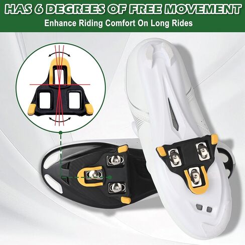 مجموعة SPD SL Cleat متوافقة مع دواسات الطريق Shimano SPD-SL وأحذية ركوب الدراجات ذات 3 فتحات، مرابط عائمة 6 درجات، مشبك ناعم للداخل/الخارج لتدريب الدراجات في الأماكن المغلقة أو الهواء الطلق in Saudi Arabia