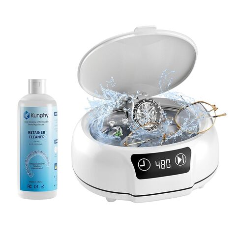 منظف ​​بالموجات فوق الصوتية من كونفي، 700 مل (24.5 أونصة) 48 كيلو هرتز، منظف بالموجات فوق الصوتية مع محلول منظف التجنيب 8 أونصة in Kuwait