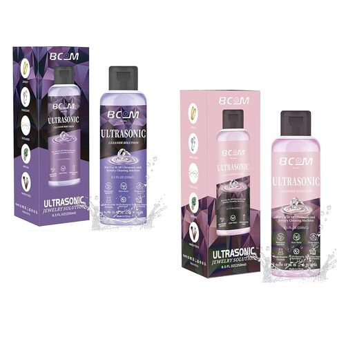 محلول منظف المجوهرات بالموجات فوق الصوتية، رائع للاستخدام في جميع أجهزة الموجات فوق الصوتية، والنظارات والخواتم، حل فعال لتنظيف الذهب والفضة والبلاتين والماس والساعة، 8.5 أونصة/250 مل، عبوتان in Kuwait
