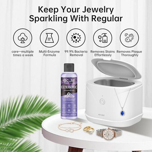محلول منظف المجوهرات بالموجات فوق الصوتية، رائع للاستخدام في جميع أجهزة الموجات فوق الصوتية، والنظارات والخواتم، حل فعال لتنظيف الذهب والفضة والبلاتين والماس والساعة، 8.5 أونصة/250 مل، عبوتان in Kuwait