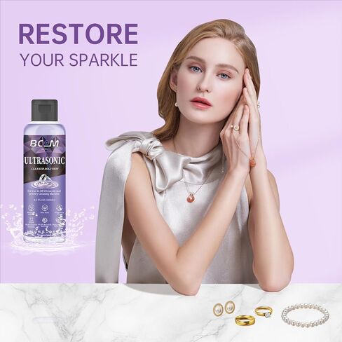 محلول منظف المجوهرات بالموجات فوق الصوتية، رائع للاستخدام في جميع أجهزة الموجات فوق الصوتية، والنظارات والخواتم، حل فعال لتنظيف الذهب والفضة والبلاتين والماس والساعة، 8.5 أونصة/250 مل، عبوتان in Kuwait