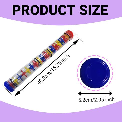 عصا صانع المطر مقاس 16 بوصة، آلة موسيقية سمعية حسية، عصا مطر بلاستيكية صغيرة، عصا مطر خشخيشة، أداة سمعية حسية للموسيقى in Kuwait